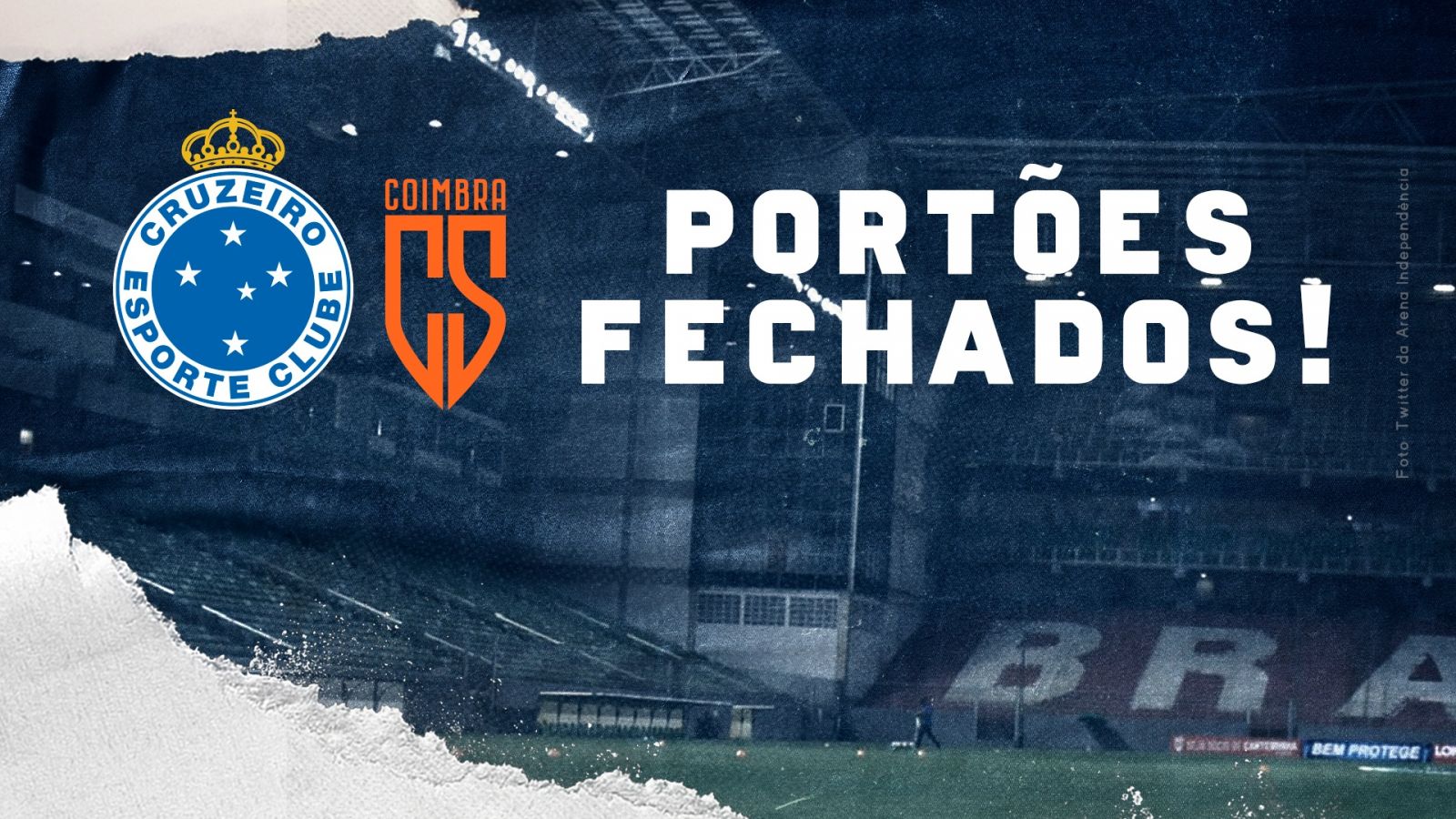 Jogo entre Cruzeiro e Coimbra será com portões fechados; torcedores que compraram ingressos podem solicitar reembolso