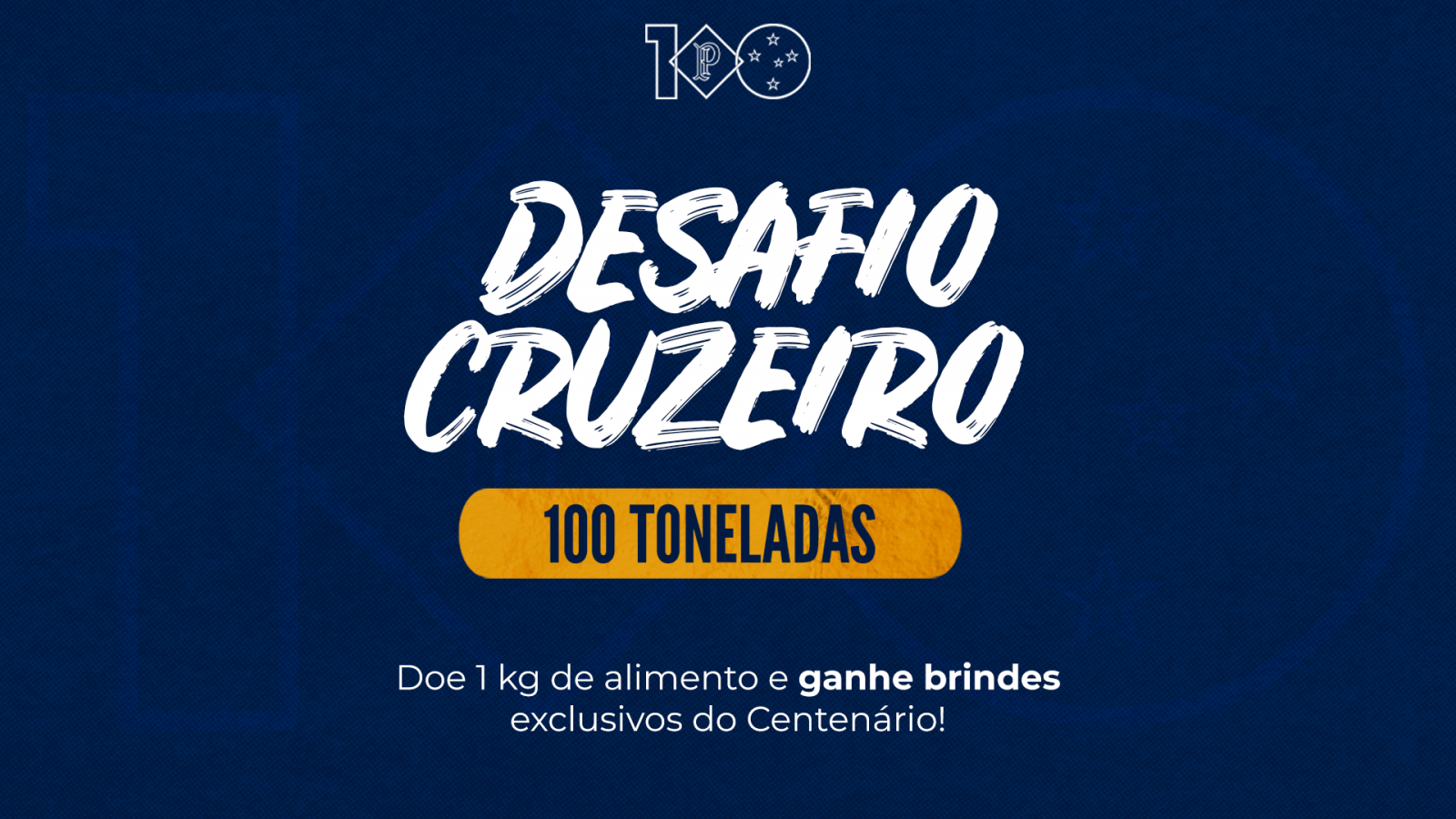 Blitze em nove pontos de BH relembram Centenário e Cruzeiro lança “Desafio 100 Toneladas”, para apoiar causas sociais com alimentos arrecadados 