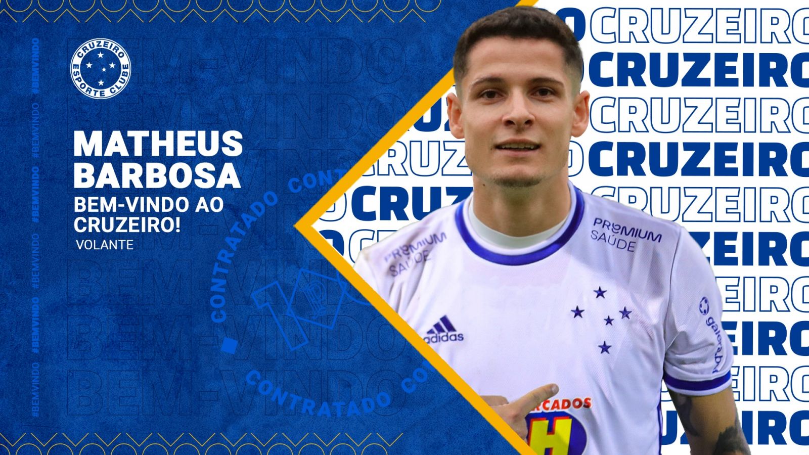 Cruzeiro fecha contratação por empréstimo do volante Matheus Barbosa