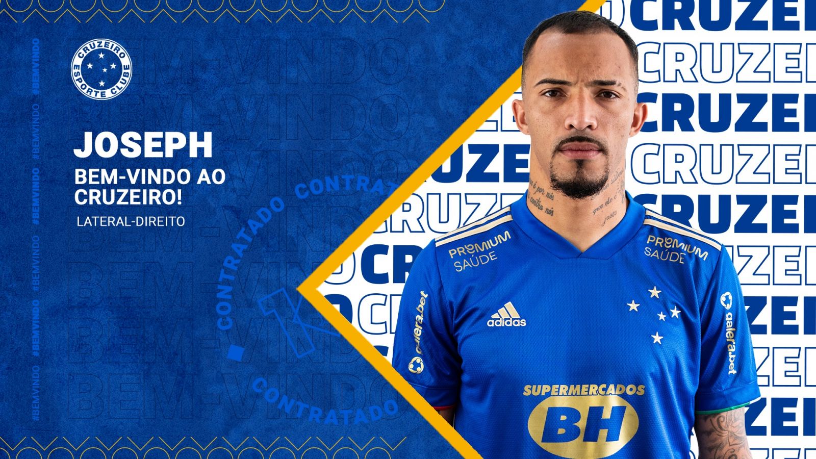 Joseph chega ao Cruzeiro e reforça o clube celeste até o fim da temporada